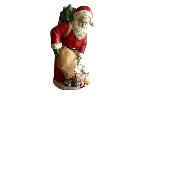 VINTAGE SANTA CLAUS HOLDING A BAG FULL OF GIFTS CERAMIC 7 1/2 “ - Picture 6 of 13